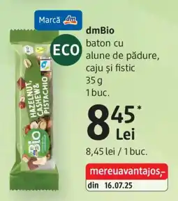 DM dmBio baton cu alune de pădure, caju și fistic Ofertă