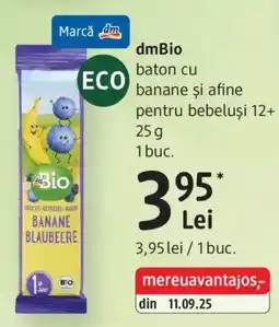 DM dmBio baton cu banane și afine pentru bebelusi 12+ Ofertă