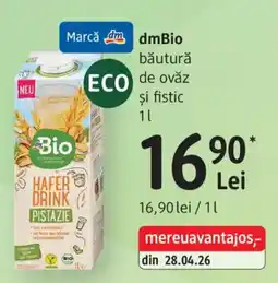 DM dmBio băutură de ovăz și fistic Ofertă