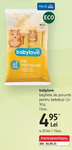 DM babylove baghete de porumb pentru bebelusi 12+ Ofertă