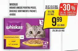 Mega Image Whiskas hrană umedă pentru pisici, diverse sortimente pachet Ofertă
