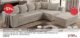 Mobila Videnov Londo coltar extensibil + taburet Ofertă