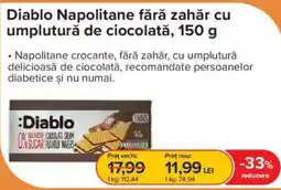 Dr.Max Diablo Napolitane fără zahăr cu umplutură de ciocolată Ofertă