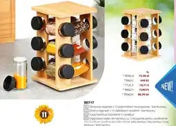 BetterStyle Organizator rotativ din bambus cu 12 recipiente pentru condimente Ofertă