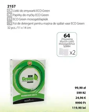 BetterStyle Foi de detergent pentru masina de spalat vase eco green Ofertă