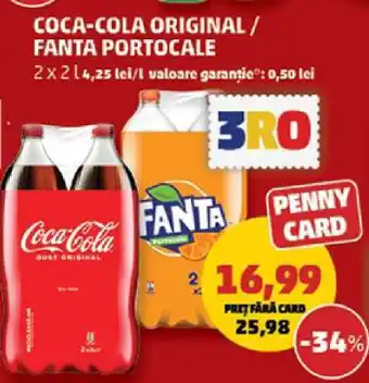 COCA-COLA original/FANTA portocale