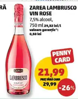 Penny Zarea Lambrusco Vin Rose Ofertă