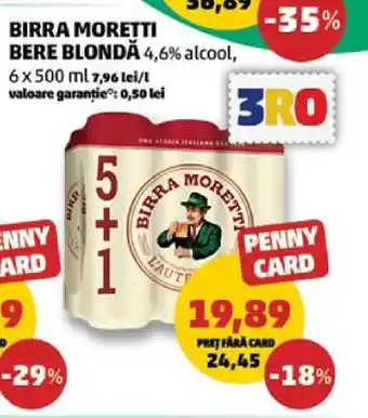 Penny BIRRA MORETTI Bere blondă Ofertă