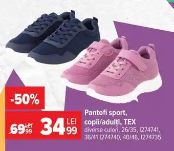 Pantofi sport, copii/adulți, TEX