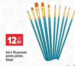 Carrefour Set x 10 pensule pentru pictat, Simpl Ofertă