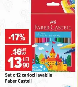 Carrefour Set x 12 carioci lavabile Faber Castell Ofertă