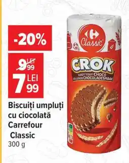 Carrefour CROK Biscuiți umpluți cu ciocolată Carrefour Classic Ofertă