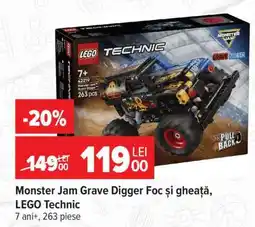 Carrefour Monster Jam Grave Digger Foc și gheață, LEGO Technic Ofertă