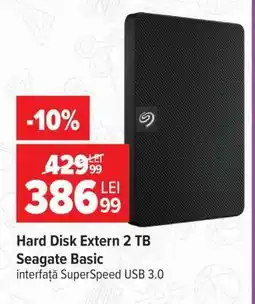 Carrefour Hard Disk Extern 2 TB Seagate Basic Ofertă