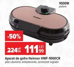 Carrefour Aparat de gofre Heinner HWF-1000CR Ofertă