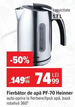 Carrefour Fierbător de apă PF-70 Heinner Ofertă
