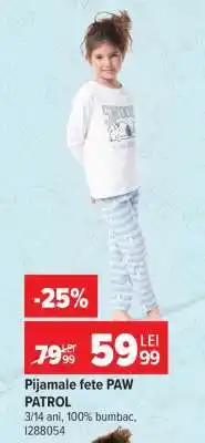 Carrefour Pijamale fete PAW PATROL Ofertă