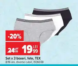 Carrefour Set x 3 boxeri, fete, TEX Ofertă