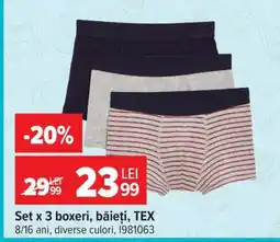 Carrefour Set x 3 boxeri, băieți, TEX Ofertă