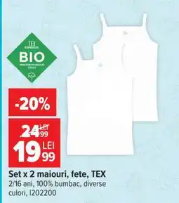 Carrefour Set x 2 maiouri, fete, TEX Ofertă
