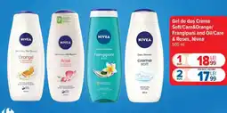 Carrefour Gel de duș Crème Soft/Care&Orange/Frangipani and Oil/Care & Roses, Nivea Ofertă