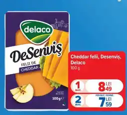 Carrefour Cheddar felii, Desenviș, Delaco Ofertă