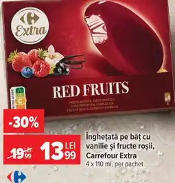 Carrefour Înghețată pe băț cu vanilie și fructe roșii, Carrefour Extra Ofertă