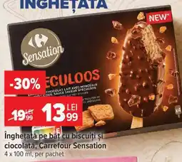 Carrefour Înghețată pe băț cu biscuiți și ciocolată, Carrefour Sensation Ofertă