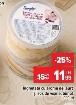 Carrefour Înghețată cu aromă de iaurt și sos de vișine, Simpl Ofertă