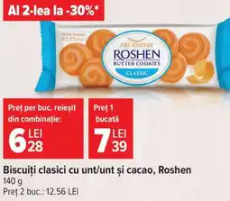 Carrefour Biscuiți clasici cu unt/unt și cacao, Roshen Ofertă