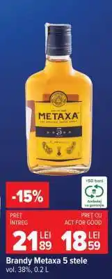 Carrefour Brandy Metaxa 5 stele Ofertă