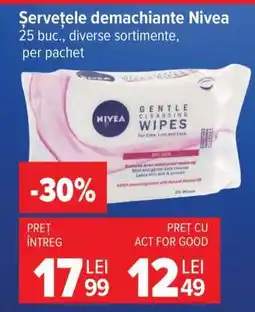 Carrefour Șervețele demachiante, Nivea Ofertă