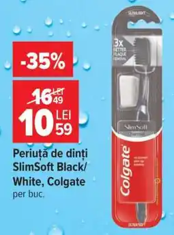 Carrefour Periuță de dinți SlimSoft Black/White, Colgate Ofertă