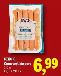 Lidl Pikok Crenvurști de porc Ofertă