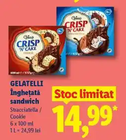 Lidl GELATELLI Înghețată sandwich Ofertă