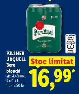 Lidl PILSNER URQUELL Bere blondă Ofertă
