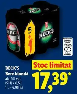 Lidl BECK‘S Bere blondă Ofertă