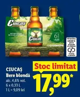 Lidl CIUCAŞ Bere blondă Ofertă
