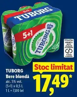 Lidl TUBORG Bere blondă Ofertă