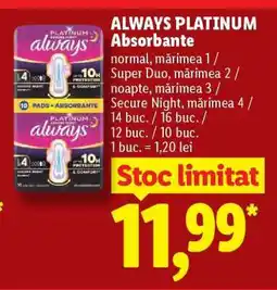 Lidl ALWAYS PLATINUM Absorbante Ofertă