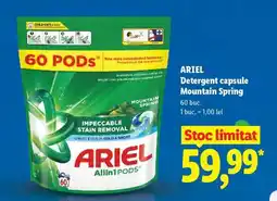 Lidl ARIEL Detergent capsule Mountain Spring Ofertă