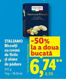 Lidl Italiamo Biscuiți cu cremă de fistic și alune de pădure Ofertă