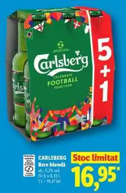 Lidl CARLSBERG Bere blondă Ofertă