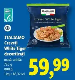 Lidl ITALIAMO Creveți White Tiger decorticați Ofertă
