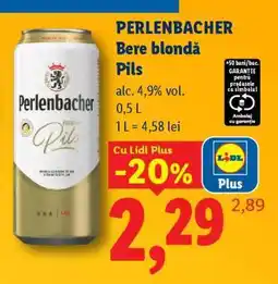 Lidl Perlenbacher Bere blondă Pils Ofertă
