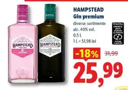 Lidl Hampstead Gin Premium Ofertă