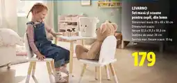 Lidl Livarno Set masă și scaune pentru copii, din lemn Ofertă
