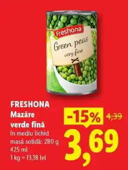 Lidl Freshona Mazăre verde fină Ofertă