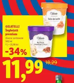 Lidl Gelatelli Înghețată Premium Ofertă