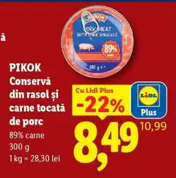 Lidl Pikok Conservă din rasol și carne tocată de porc Ofertă